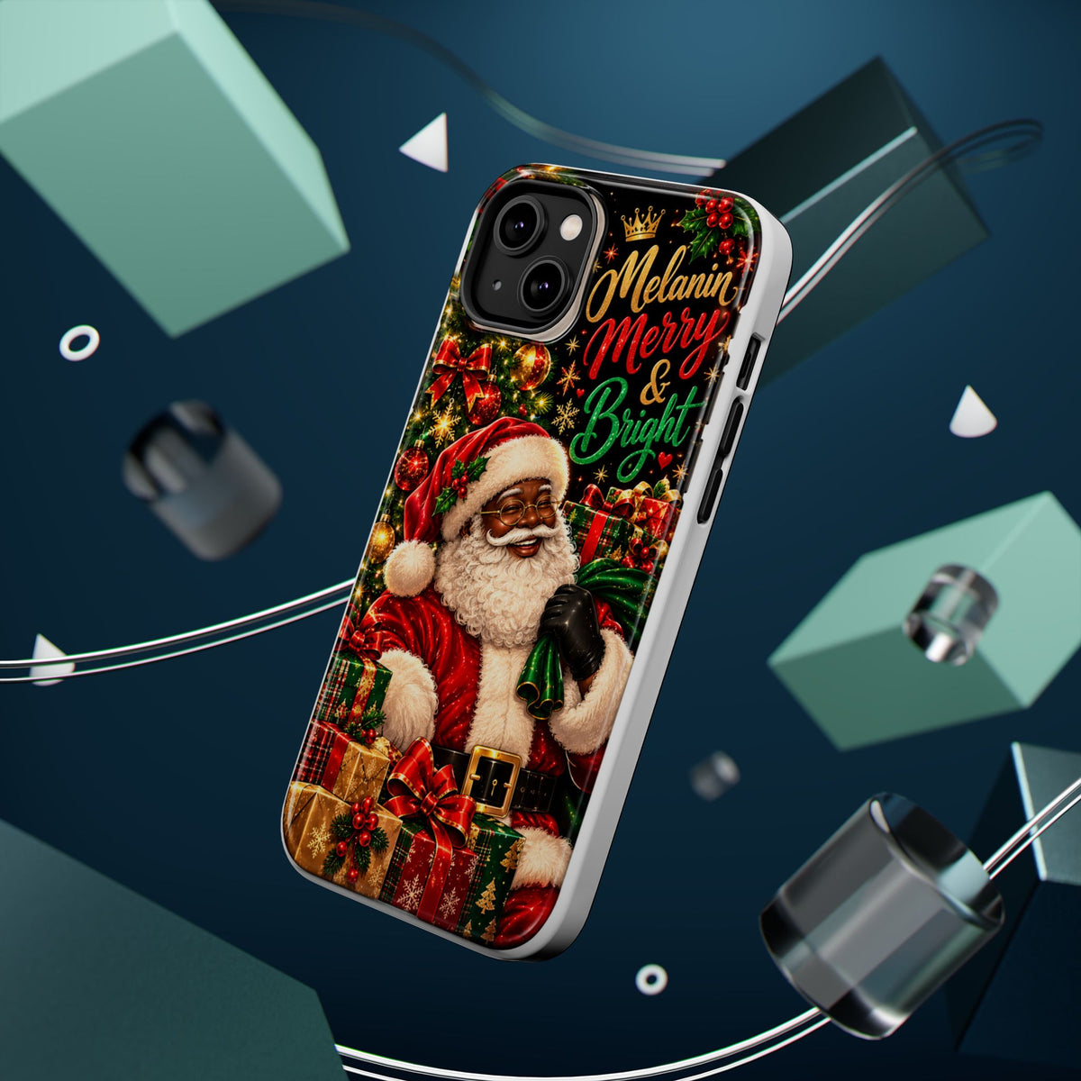 Melanin Merry & Bright Santa Magnetic Phone Case