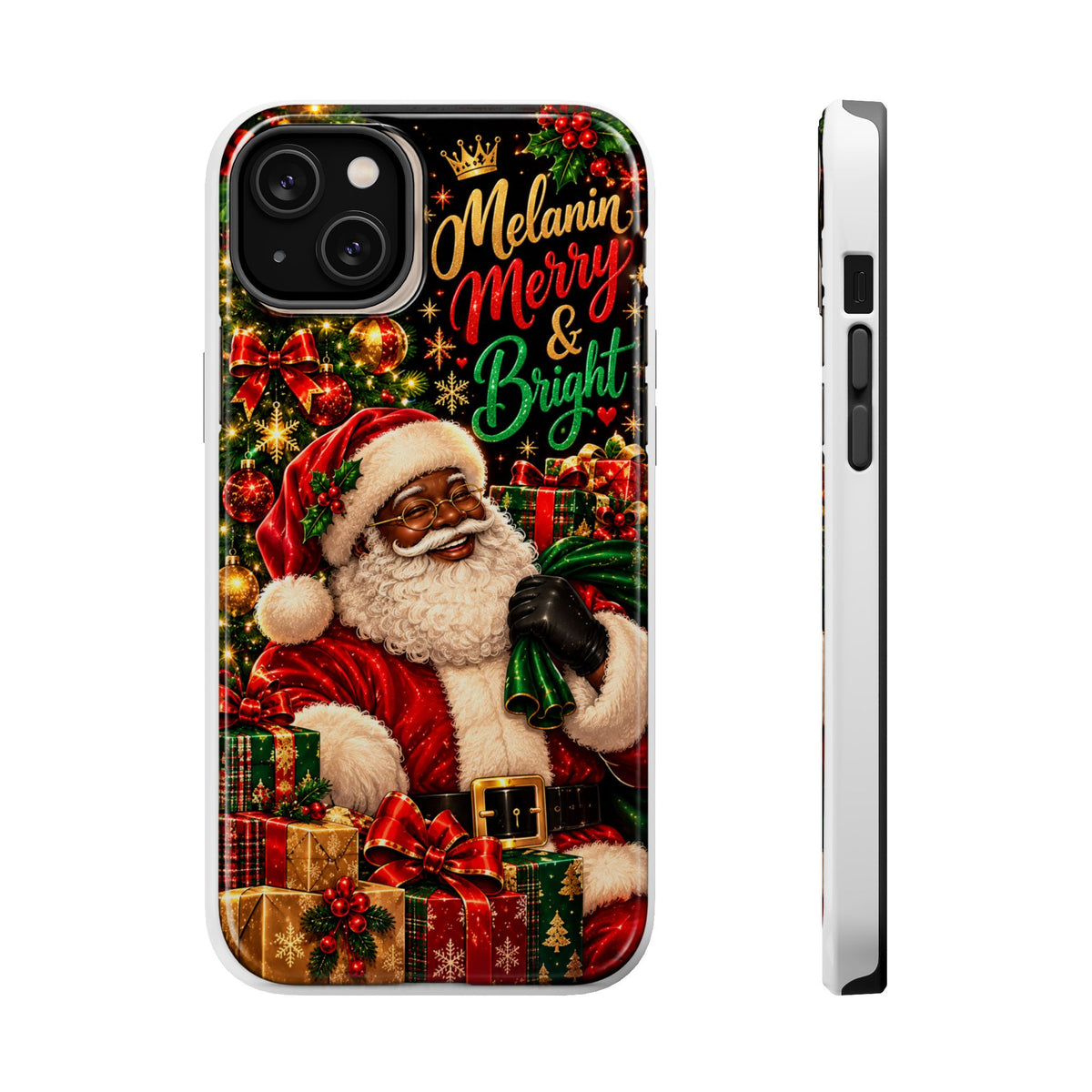 Melanin Merry & Bright Santa Magnetic Phone Case