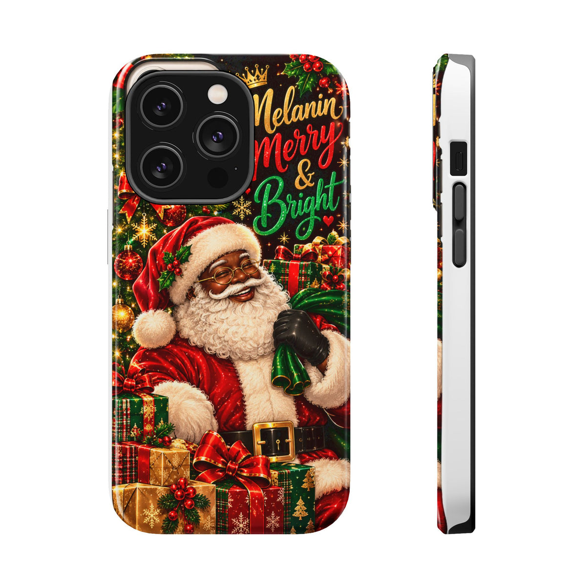 Melanin Merry & Bright Santa Magnetic Phone Case
