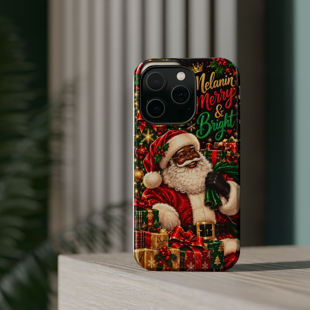 Melanin Merry & Bright Santa Magnetic Phone Case