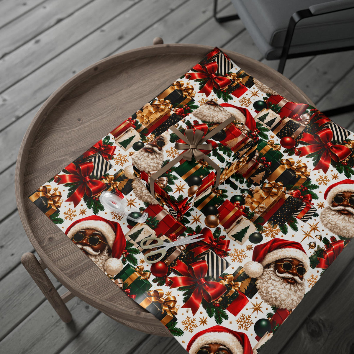 Cool Black Santa Wrapping Paper