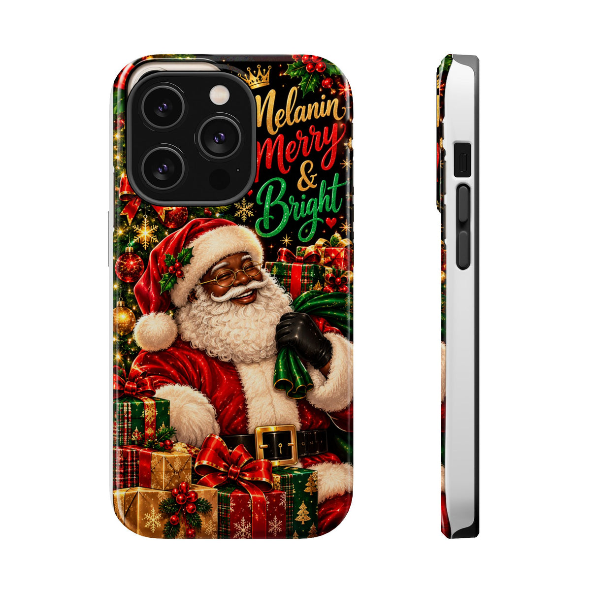 Melanin Merry & Bright Santa Magnetic Phone Case