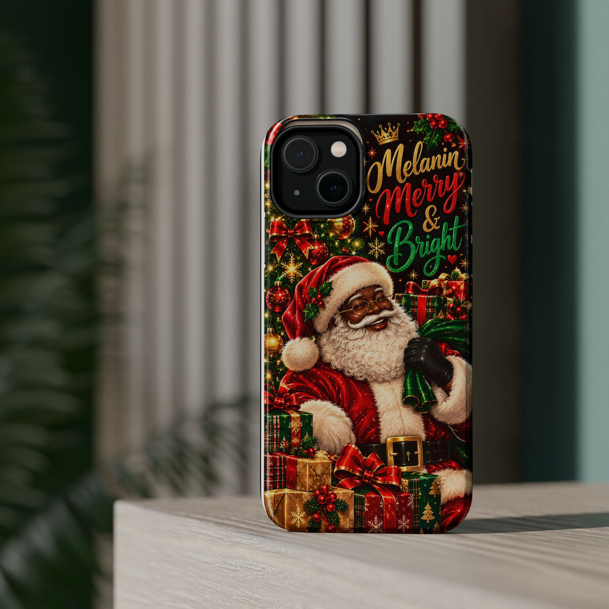 Melanin Merry & Bright Santa Magnetic Phone Case