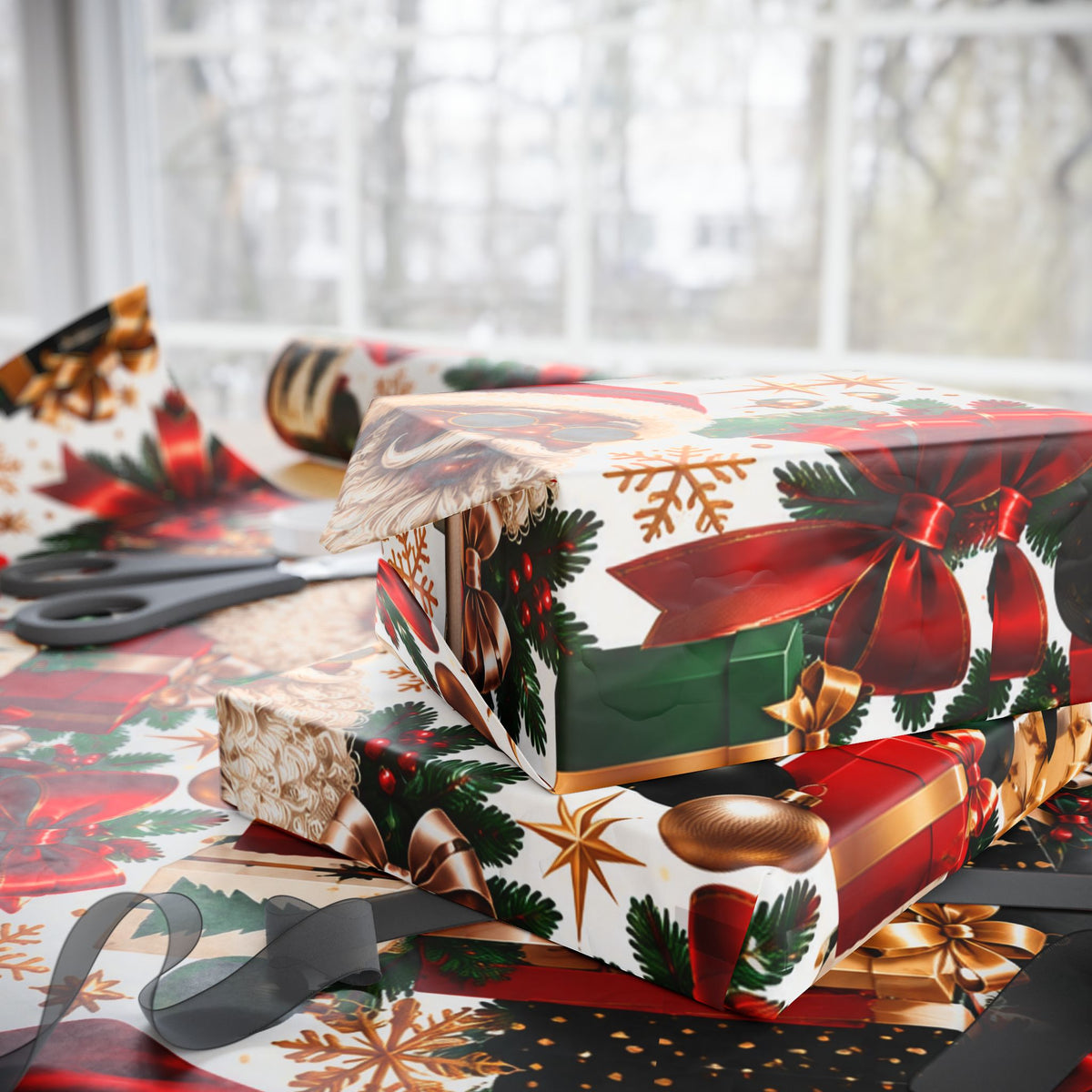 Cool Black Santa Wrapping Paper