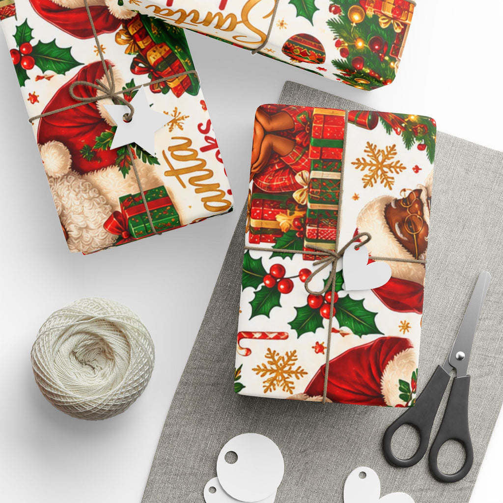 Vintage Santa Christmas Wrapping Paper
