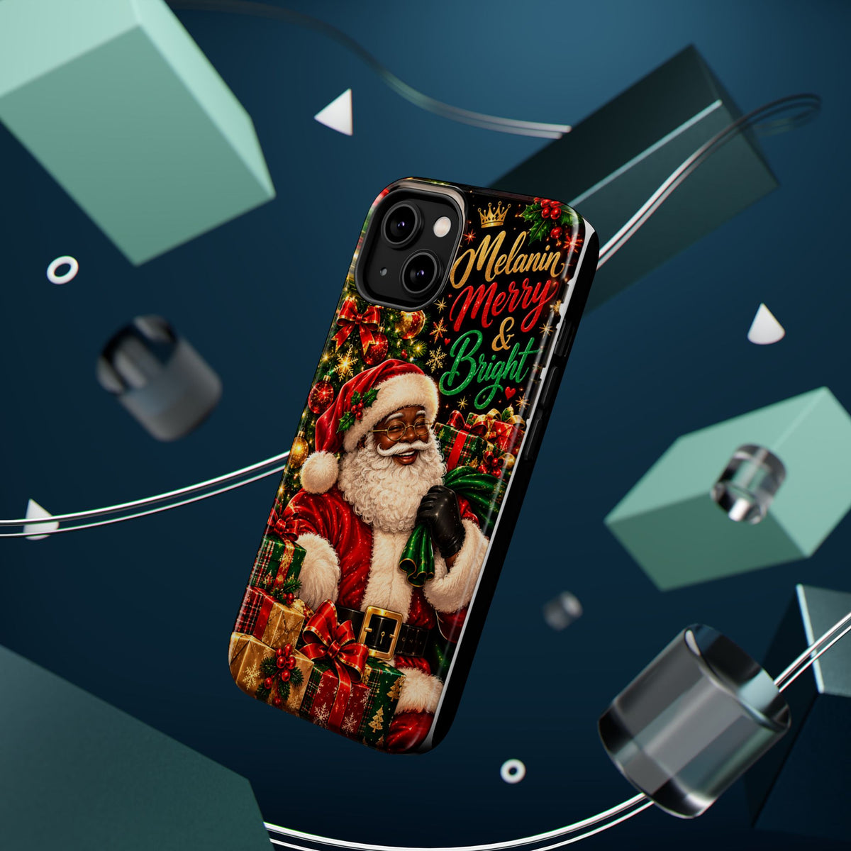 Melanin Merry & Bright Santa Magnetic Phone Case
