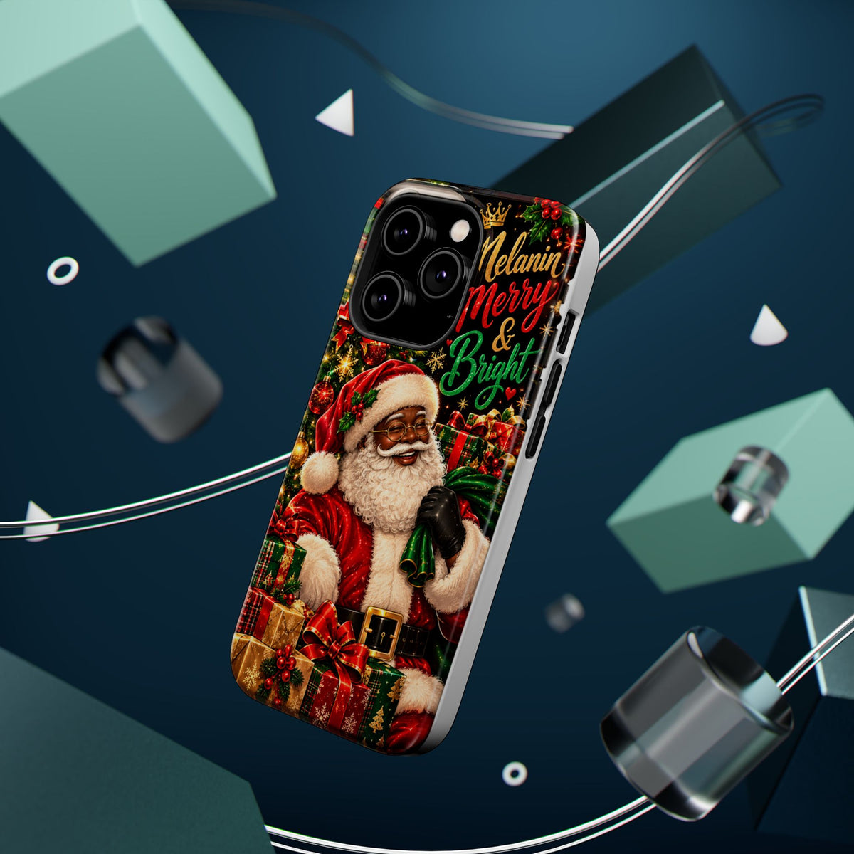 Melanin Merry & Bright Santa Magnetic Phone Case