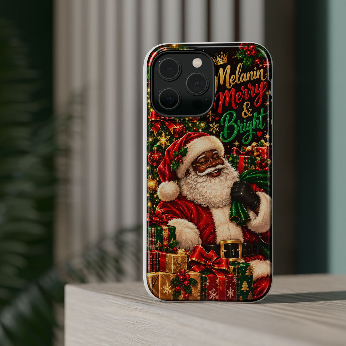 Melanin Merry & Bright Santa Magnetic Phone Case