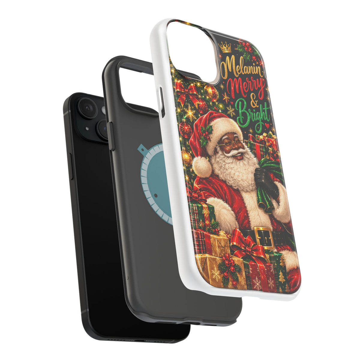 Melanin Merry & Bright Santa Magnetic Phone Case