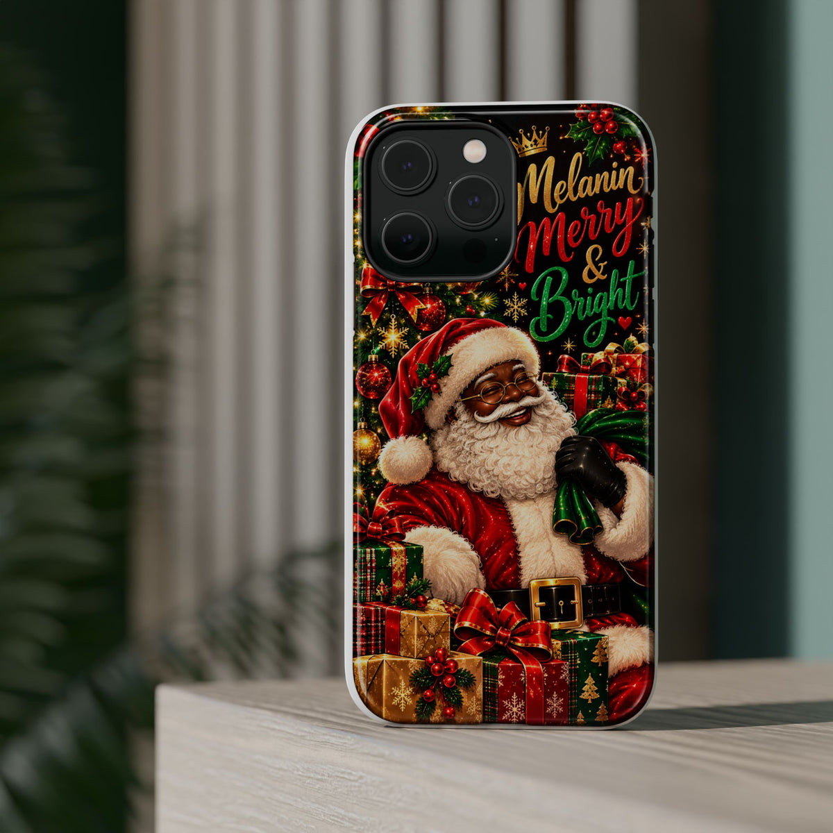 Melanin Merry & Bright Santa Magnetic Phone Case